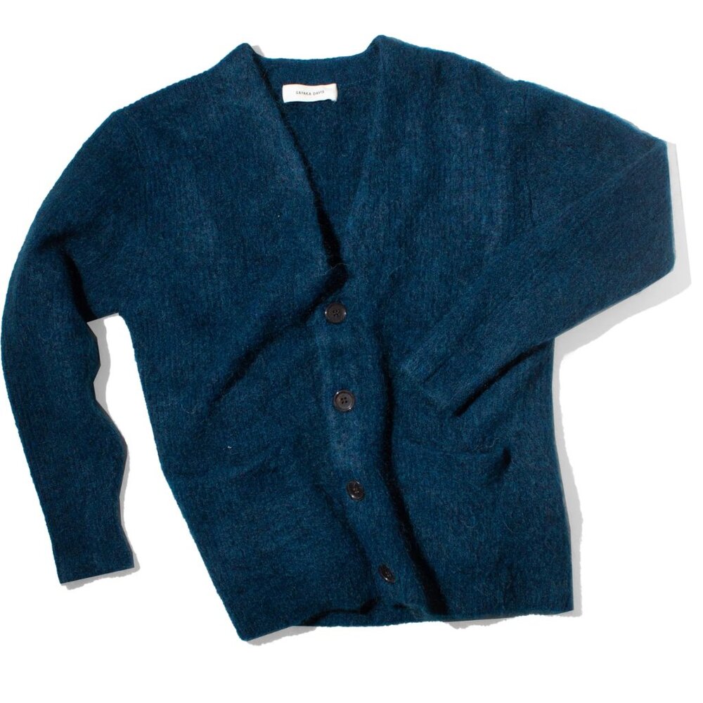 Sayaka Davis Mohair Cardigan in Midnight Blue